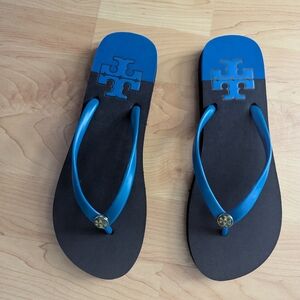 Tory Burch Blue and Black Sandals